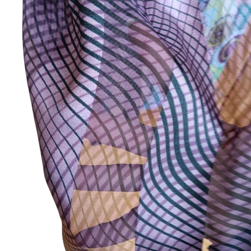 Vibrant Multicolor Patterned Scarf Set Of Two - Picture 2 of 3